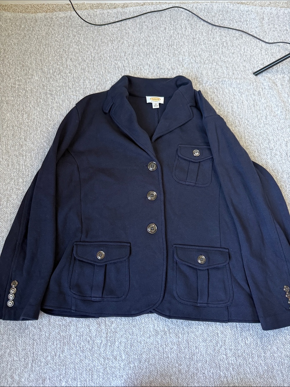 Talbots Women's Navy Button-Front Blazer